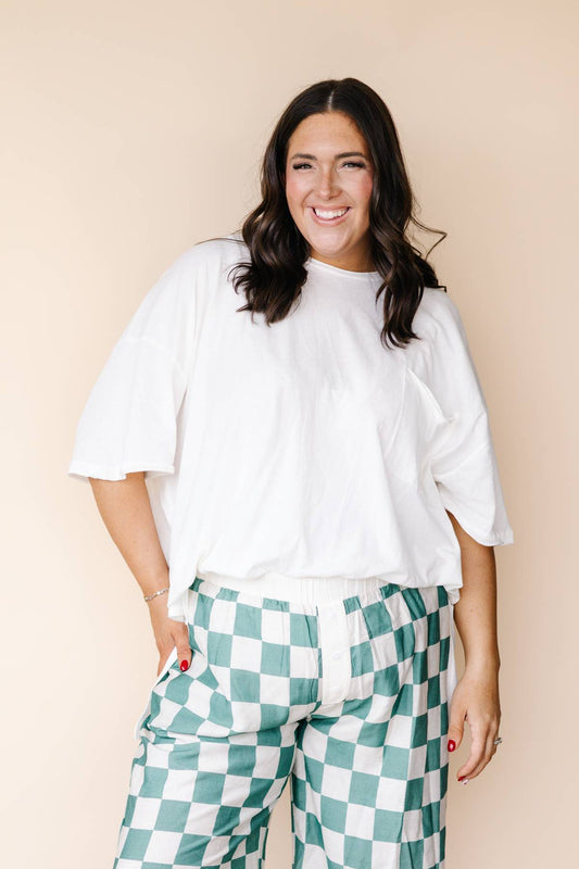 Jade And Cream Boxer Pants