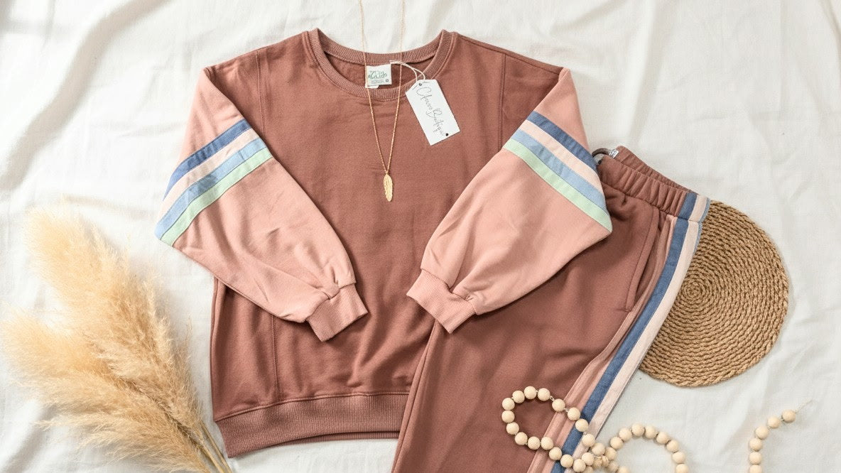 Retro Stripe Knit Set