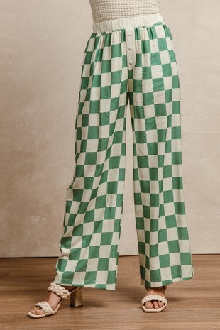 Jade And Cream Boxer Pants