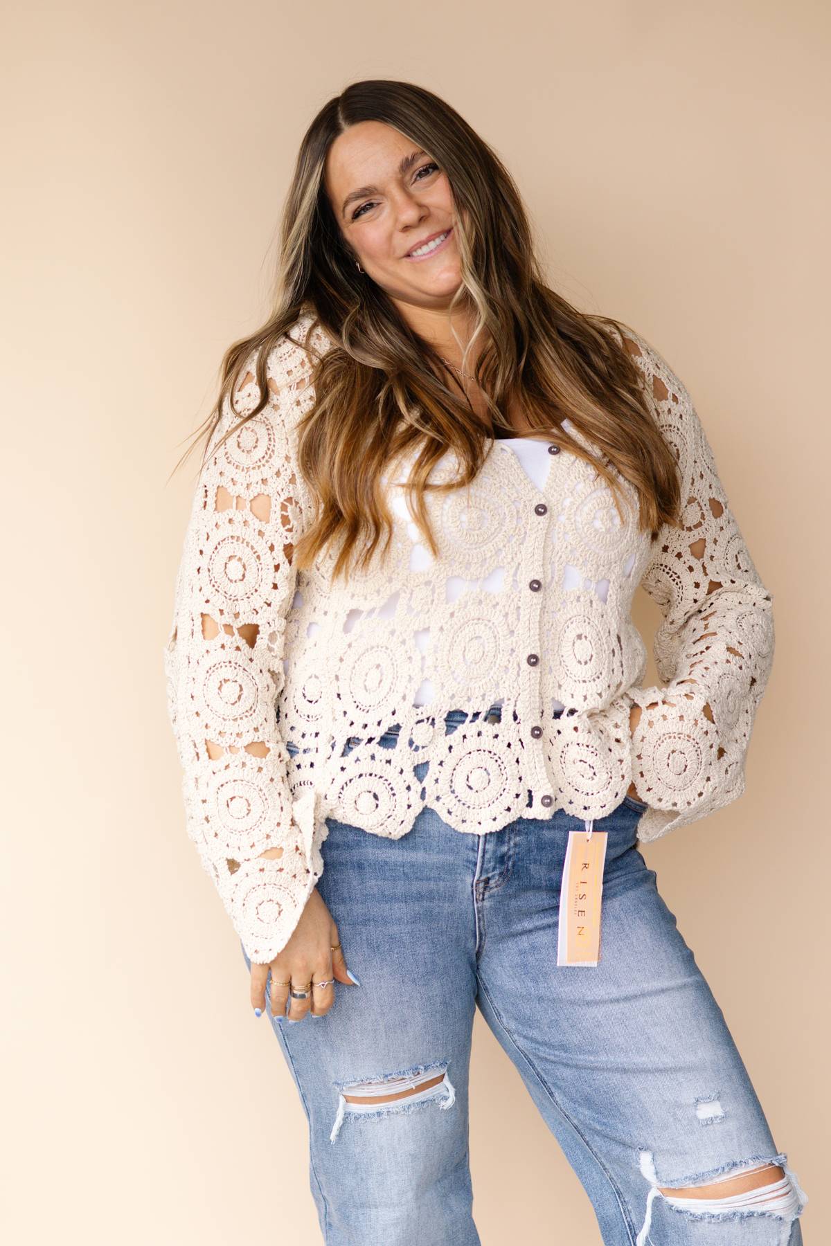 Natural Crochet Cardigan