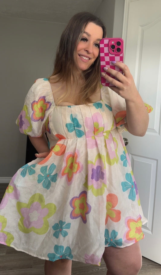 Flower Power Puff Dress