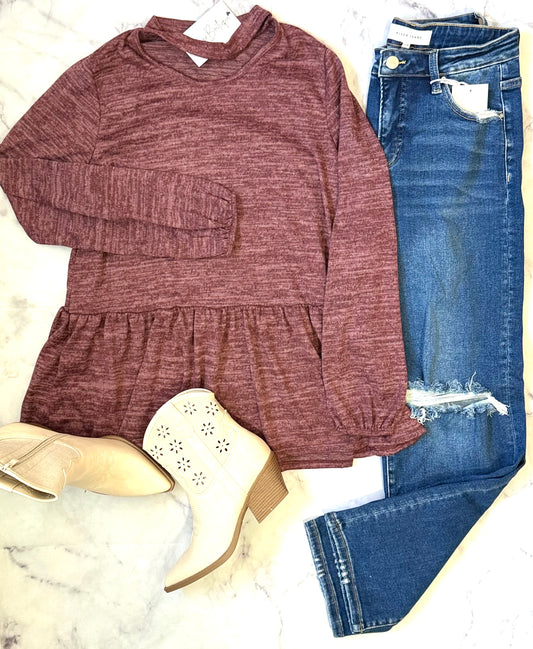 Mauve Choker Sweater Top