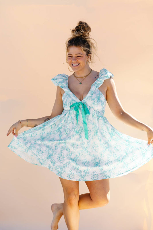 Mint Toile Printed Dress