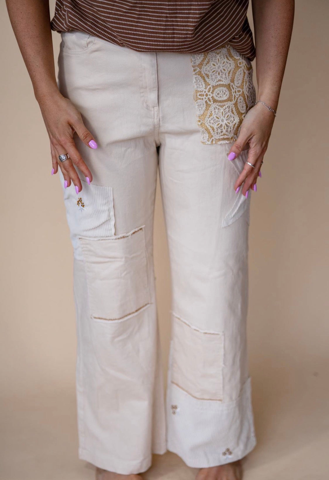 Cream Patch Pants