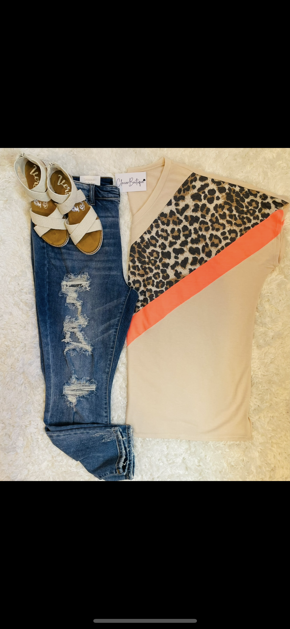 Neon Chevron Leopard Top