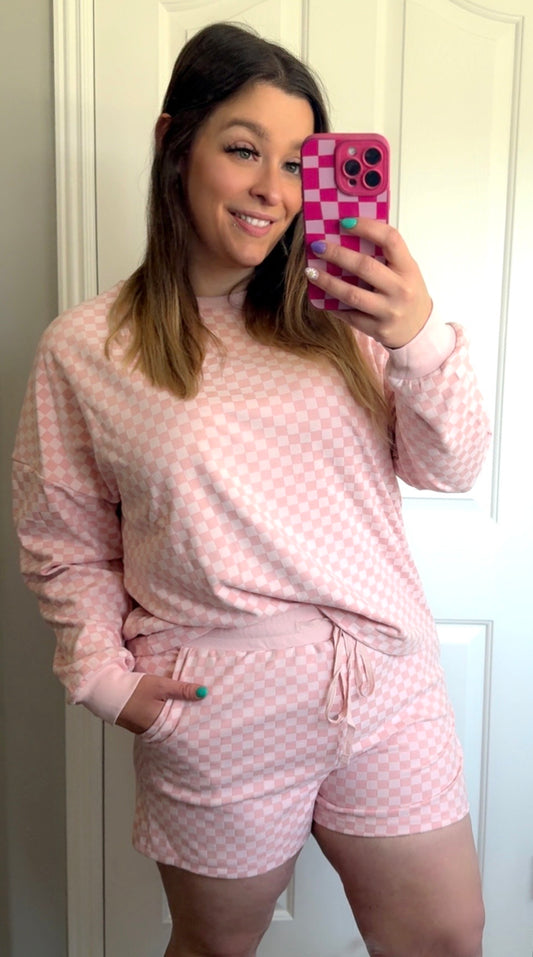 Blush Checkered Set