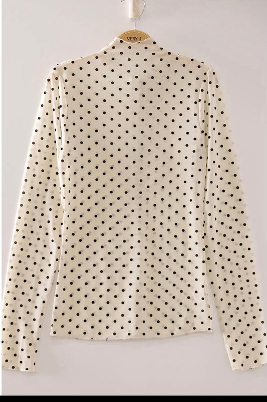 Polka Dot Mesh Top