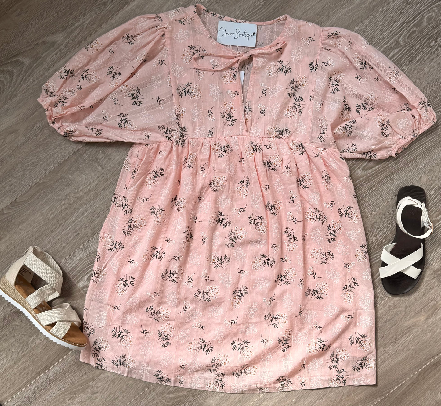 Blush Floral Babydoll Dress