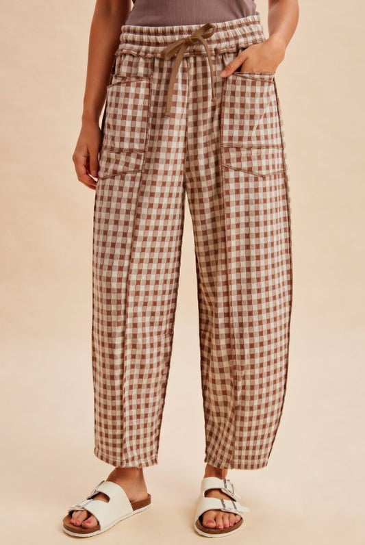 Checkered Barrel Pants