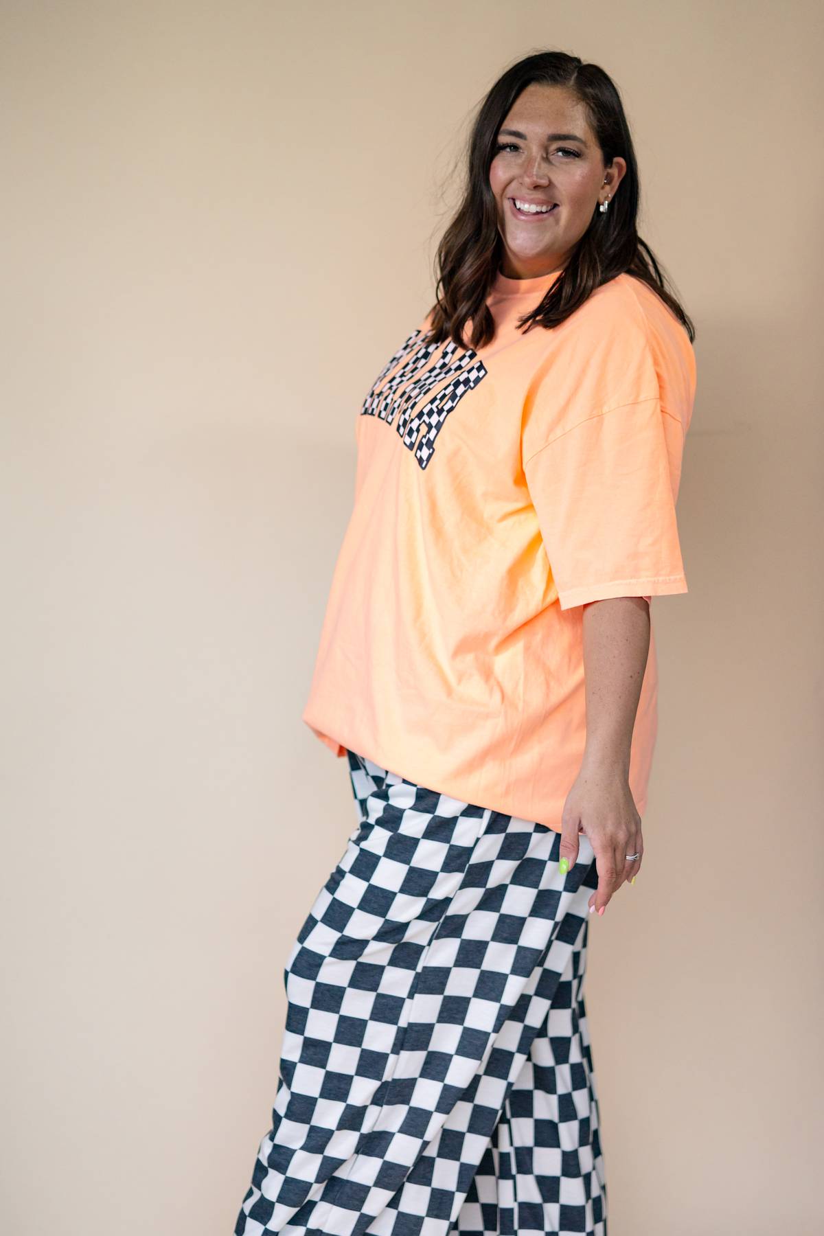 Checkered Mama Tee