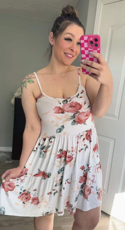 Ivory Floral Dress