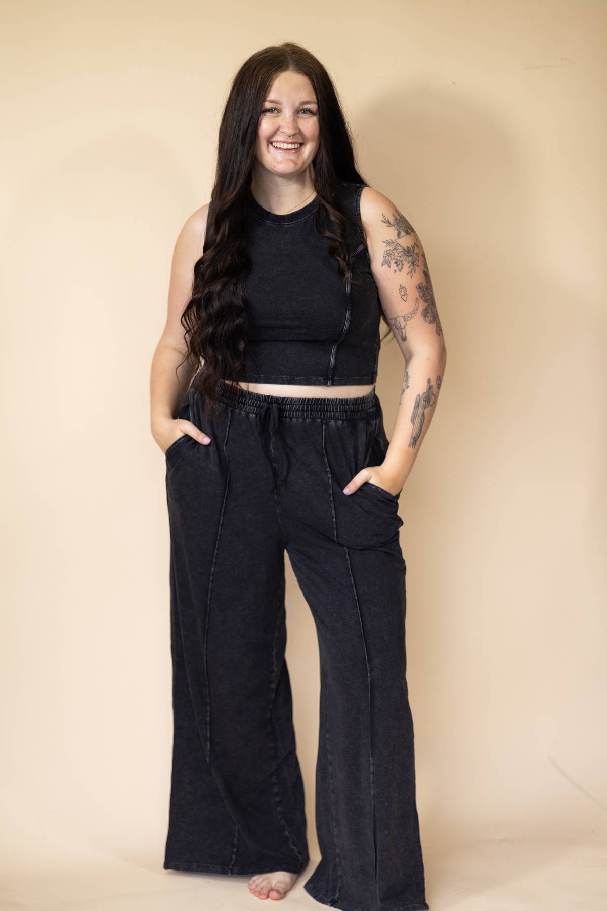 Mineral Washed Pant Set