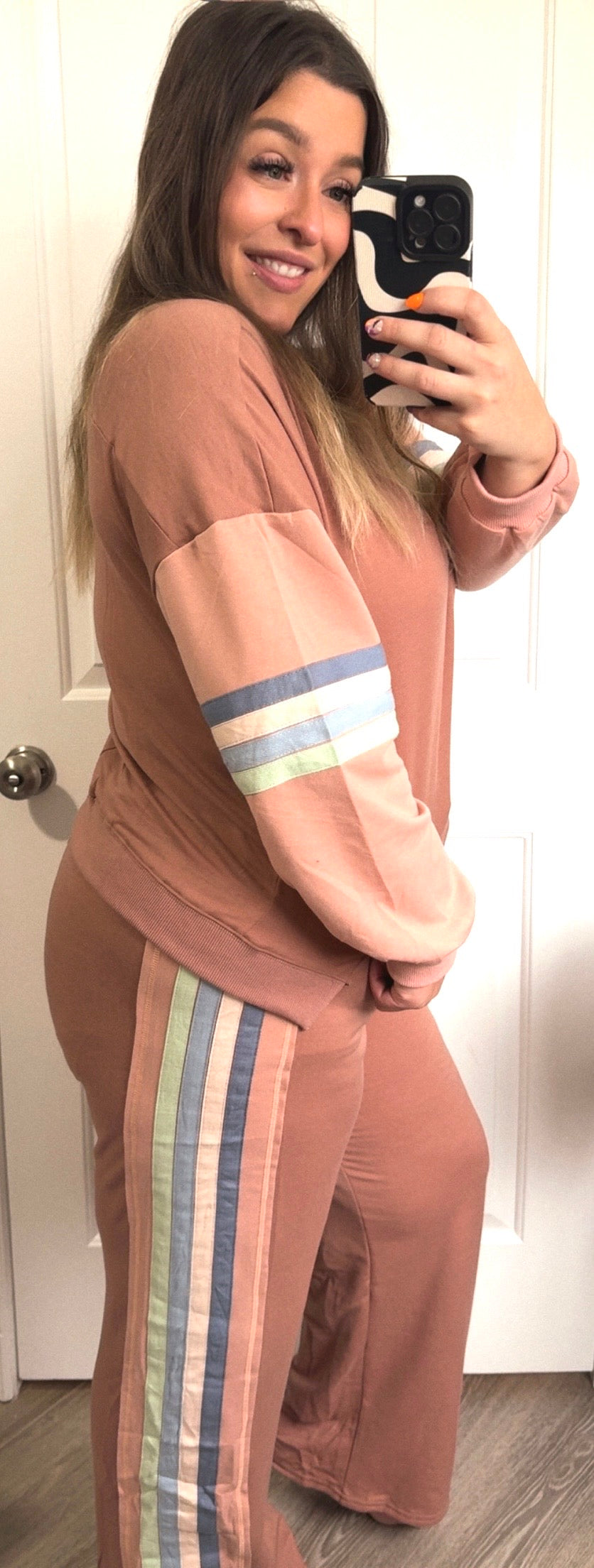 Retro Stripe Knit Set