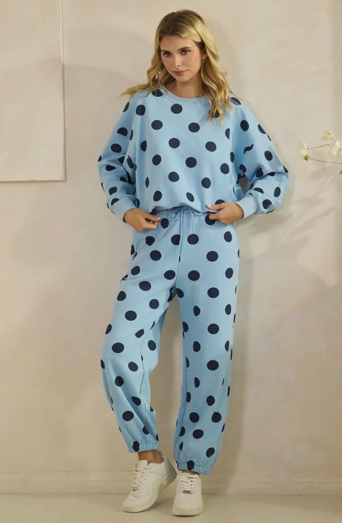Blue Polka Dot Joggers