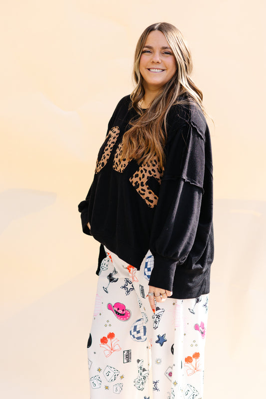 Love Leopard Oversized Top