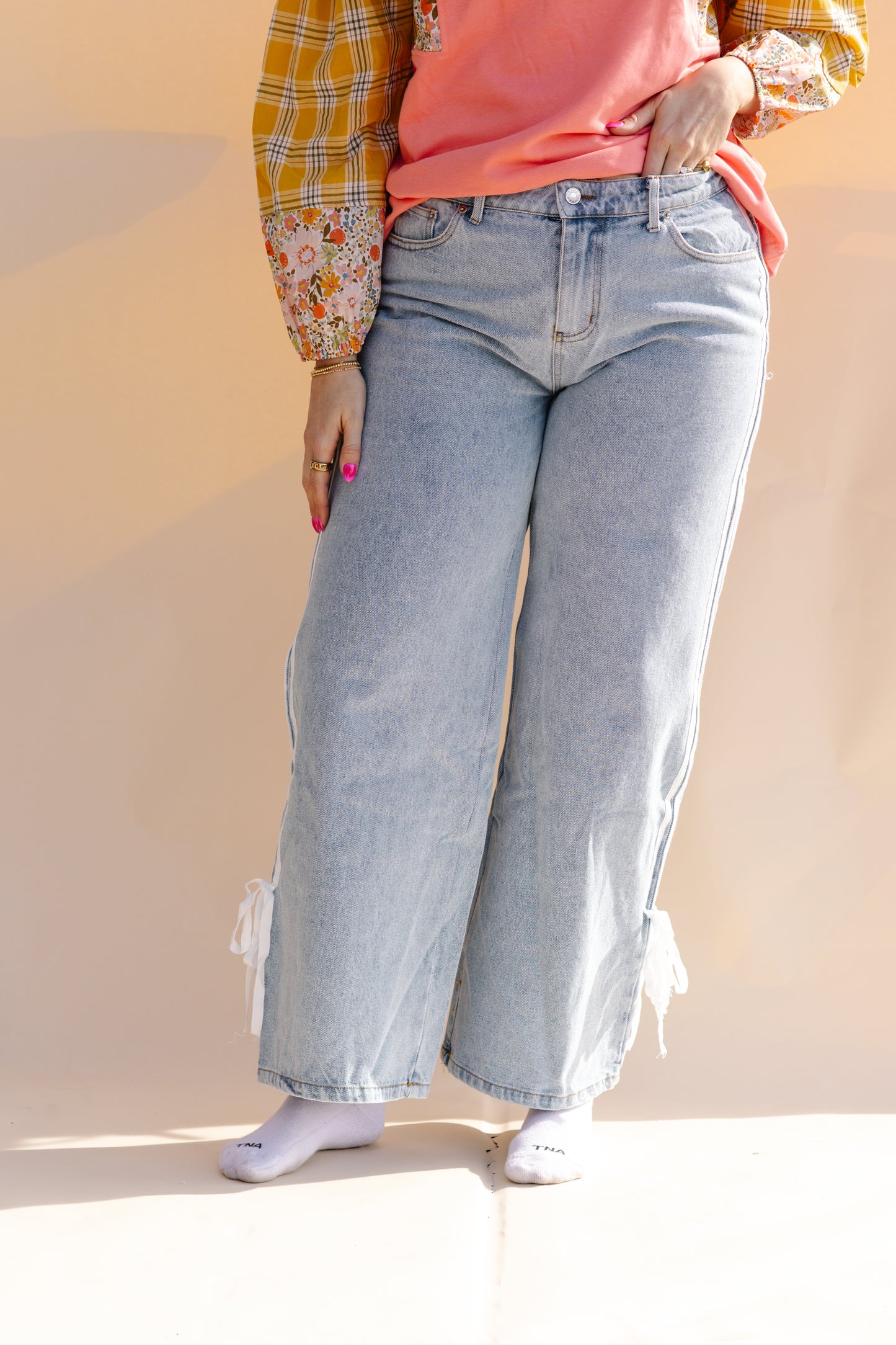 Bow Denim Pants