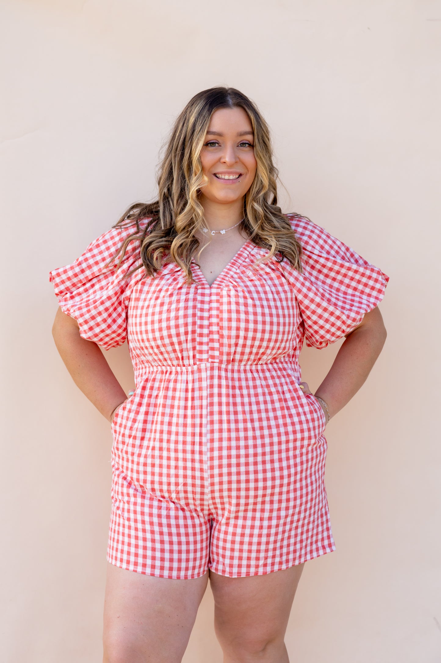 Red Gingham Romper