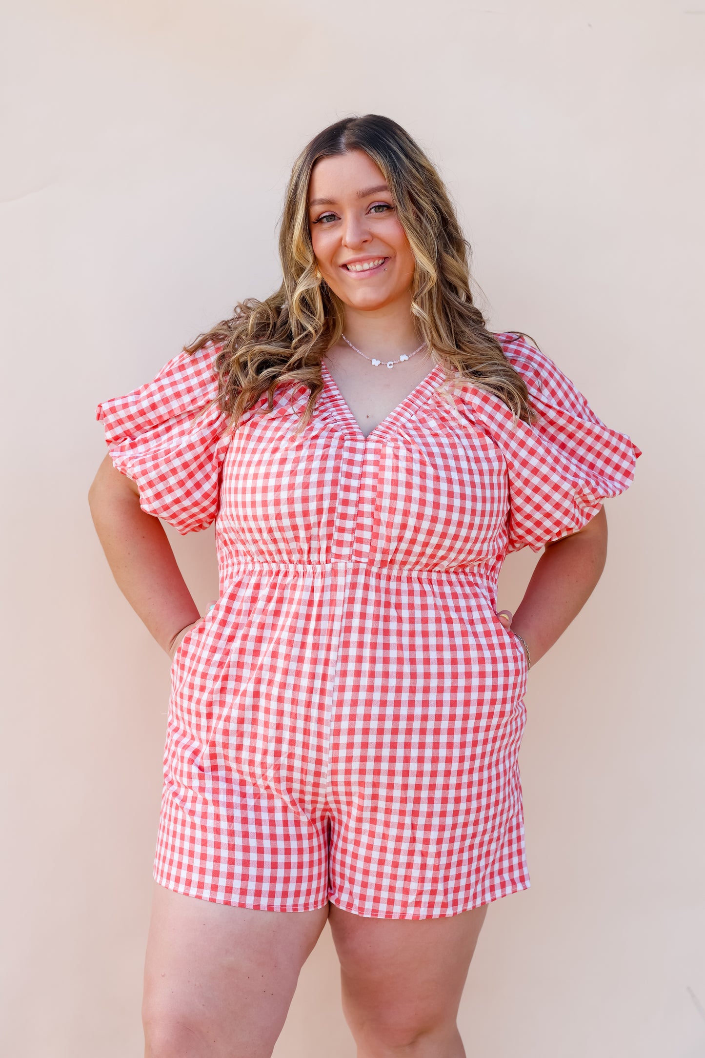 Red Gingham Romper