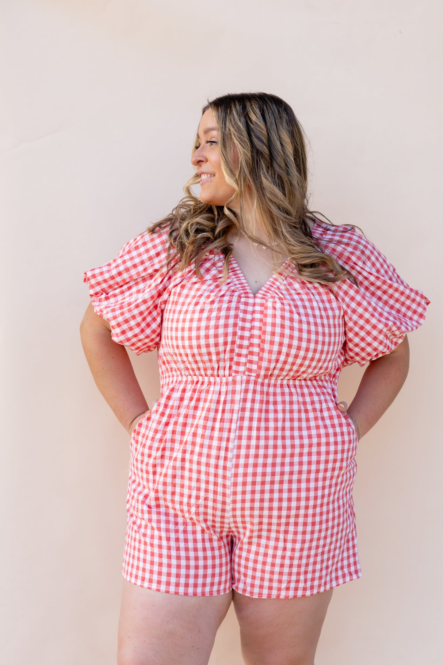 Red Gingham Romper