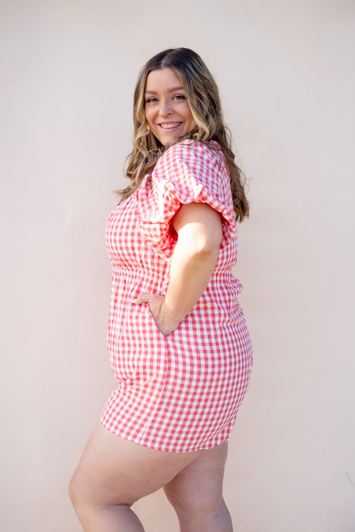 Red Gingham Romper