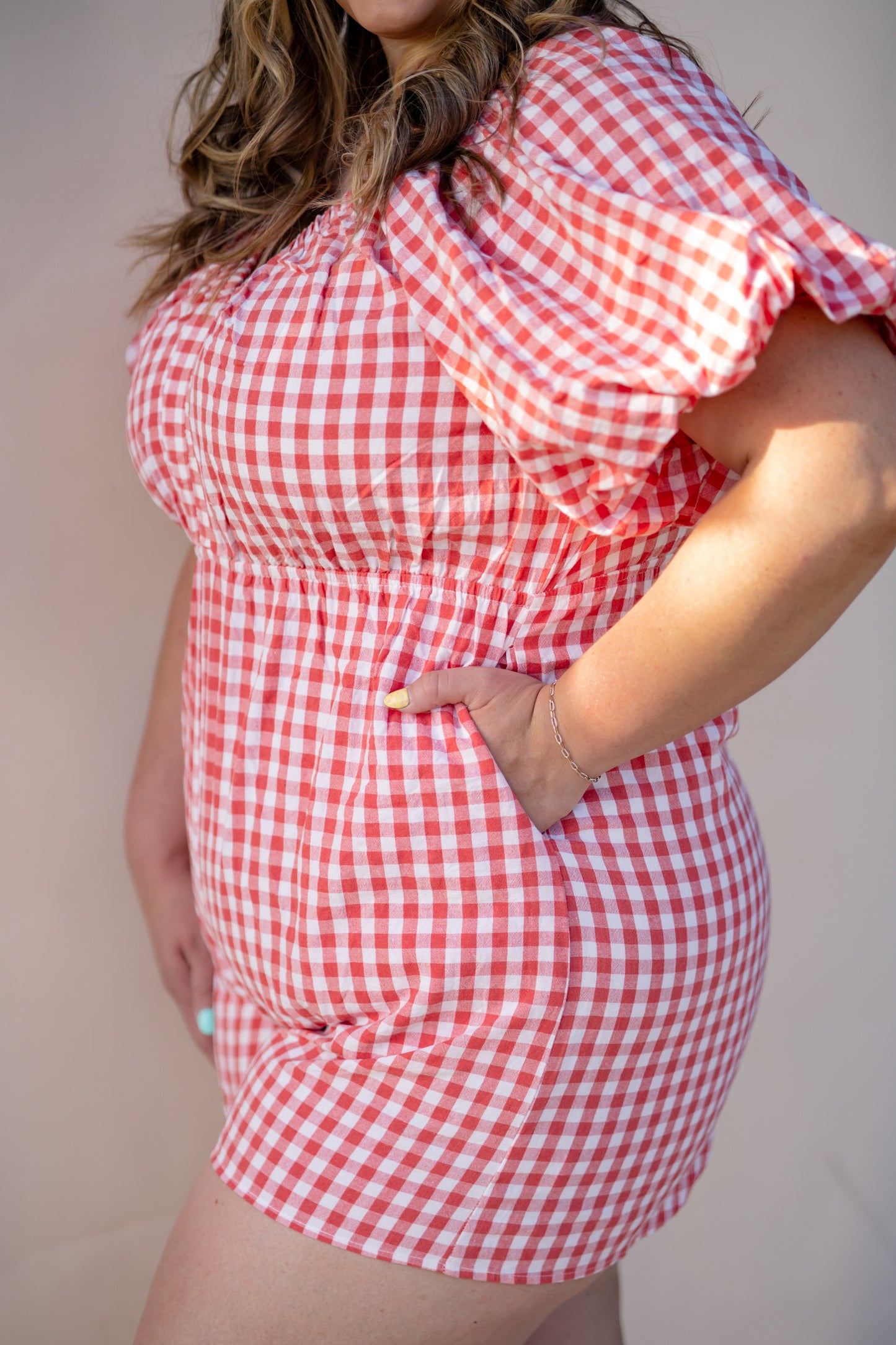 Red Gingham Romper