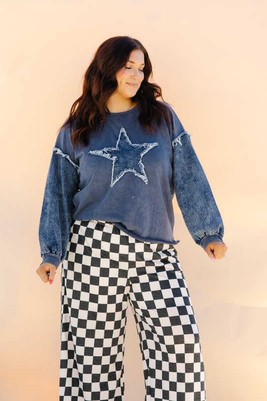 Denim Star Pullover