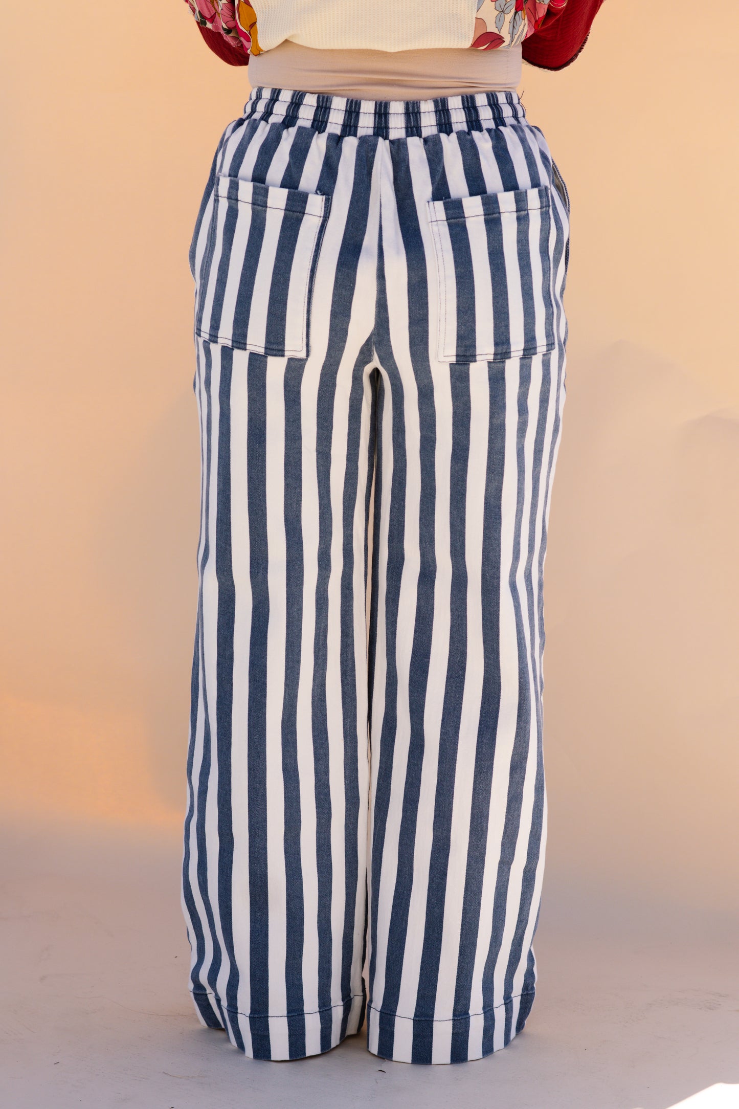 Denim Striped Pants