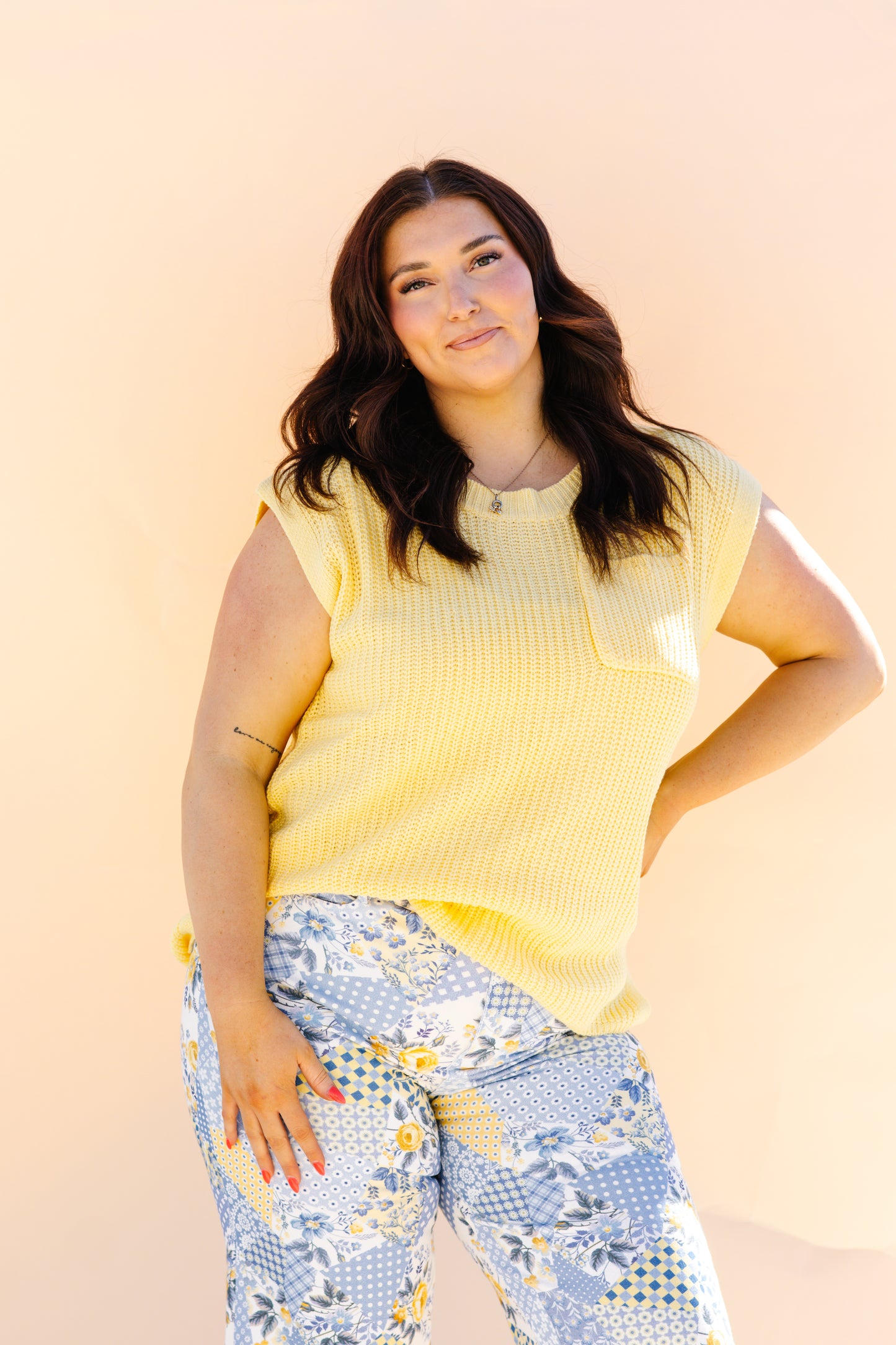 Lemon Sweater Knit Top