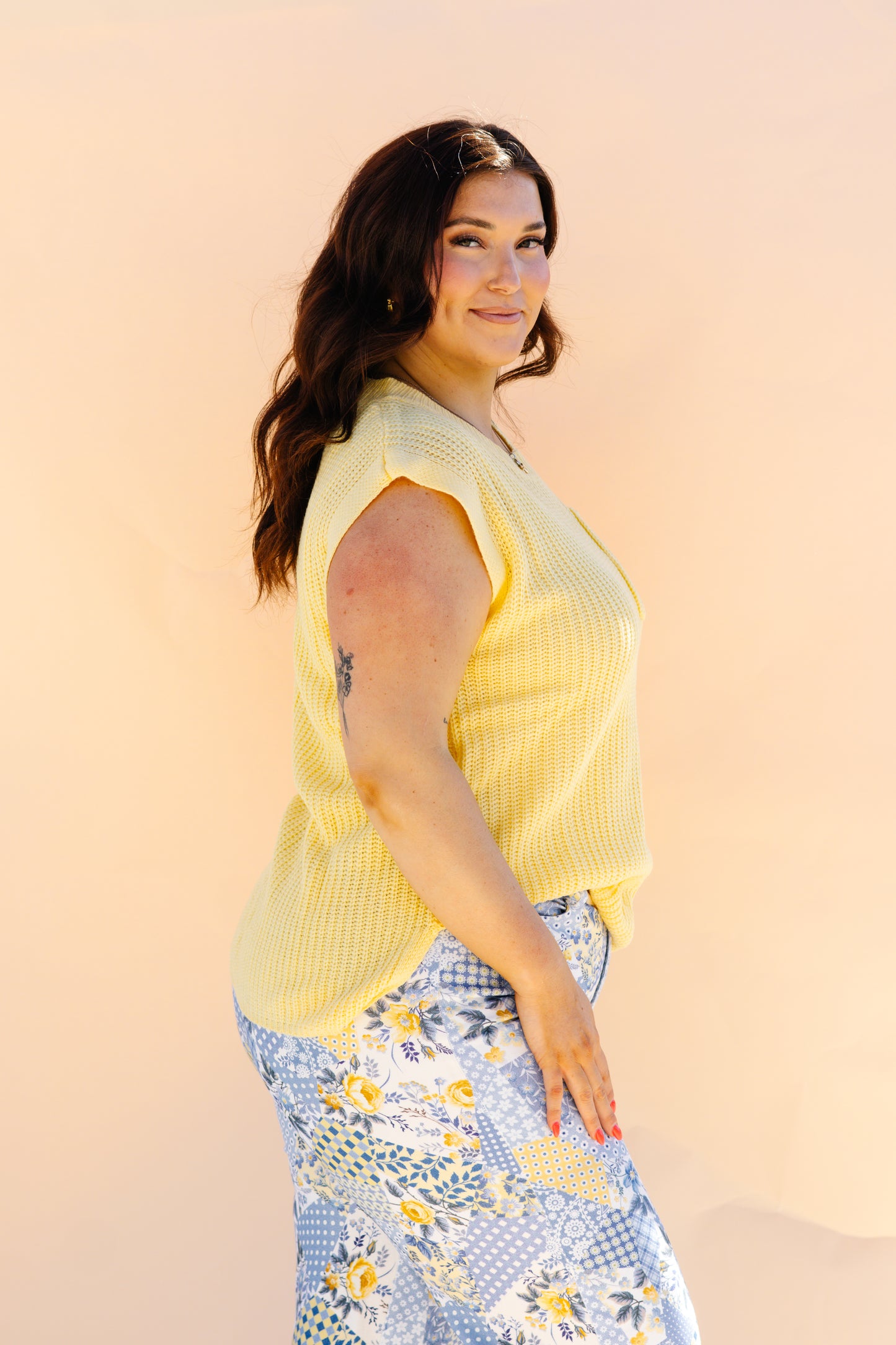 Lemon Sweater Knit Top