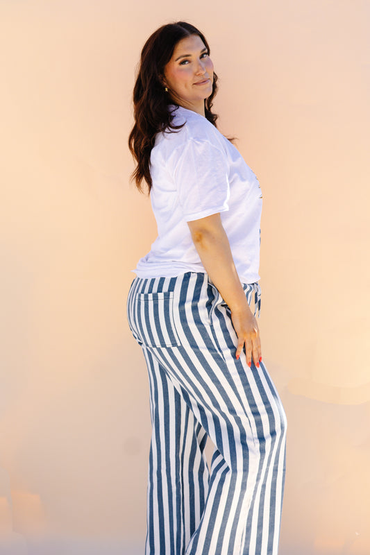 Denim Striped Pants