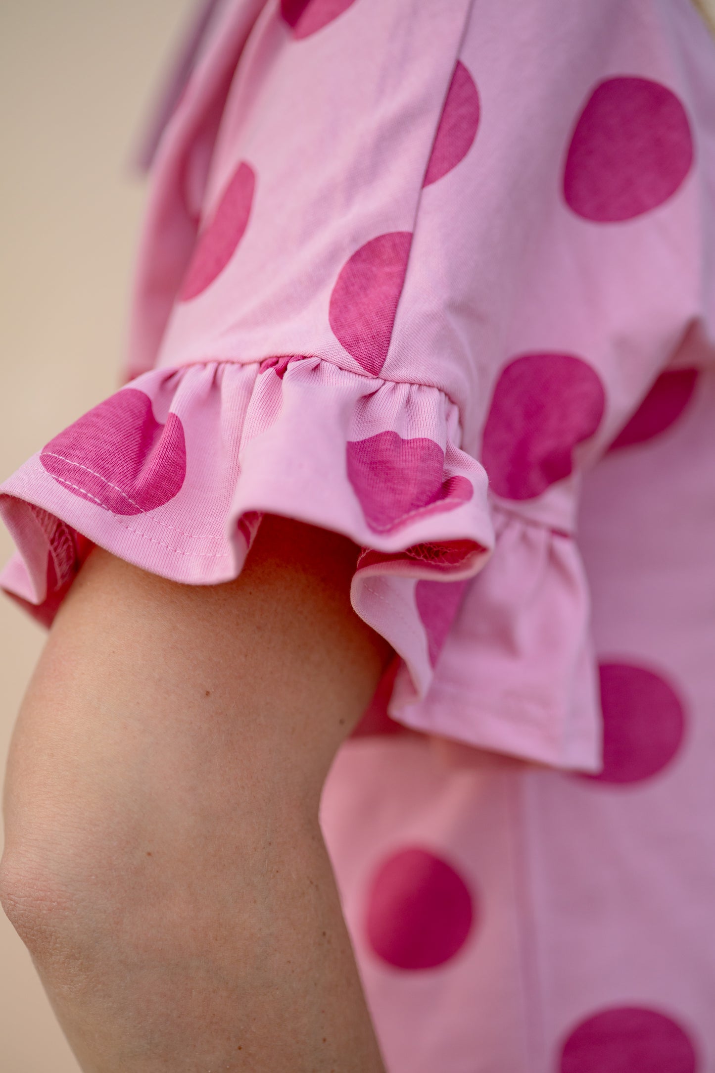 Pink Polka Dot Ruffle Set