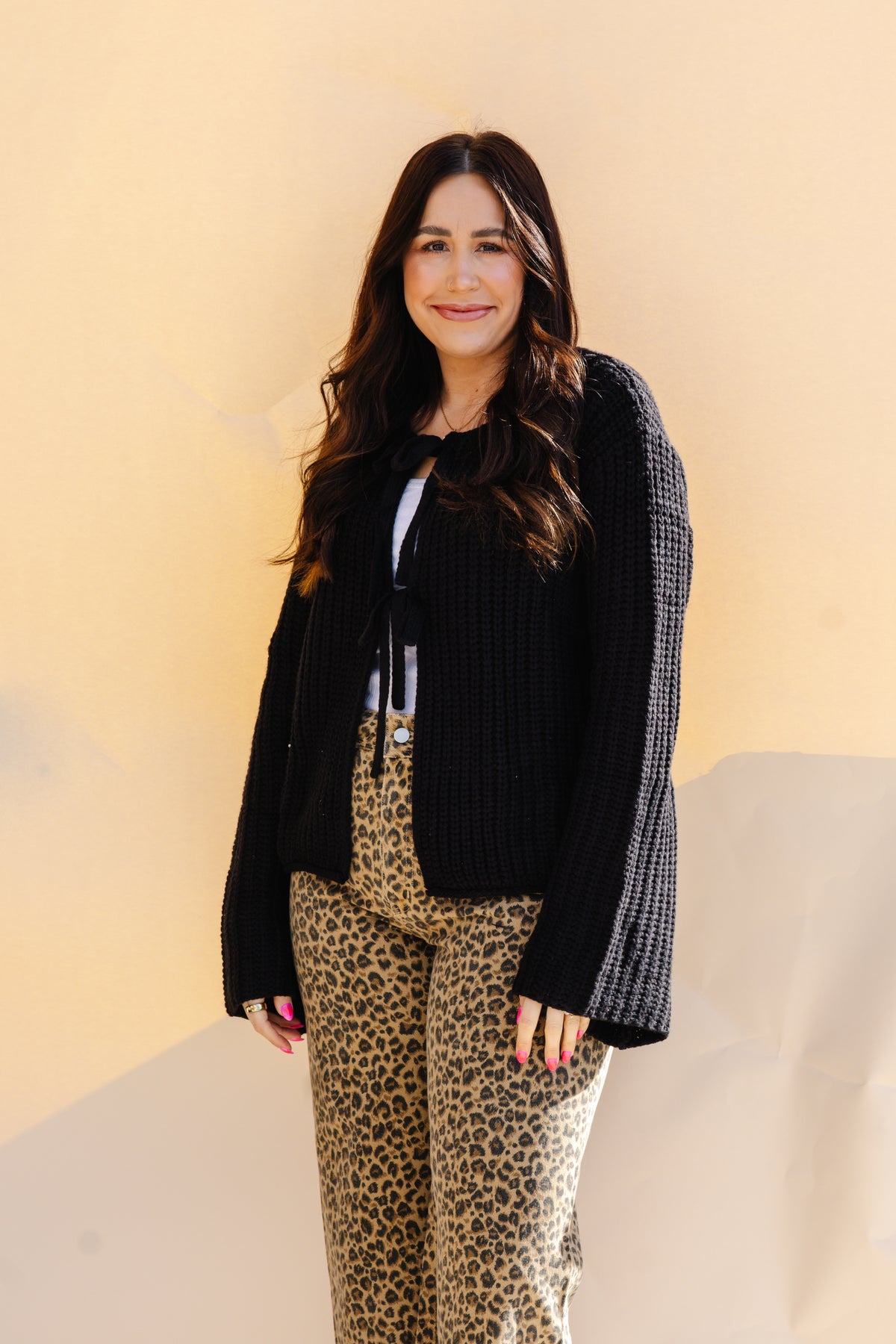 Open Knit Tie Sweater