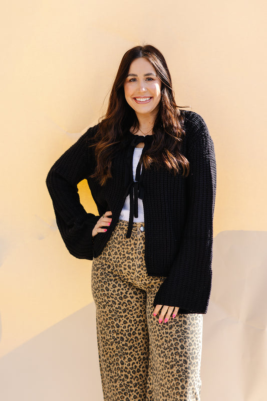 Open Knit Tie Sweater