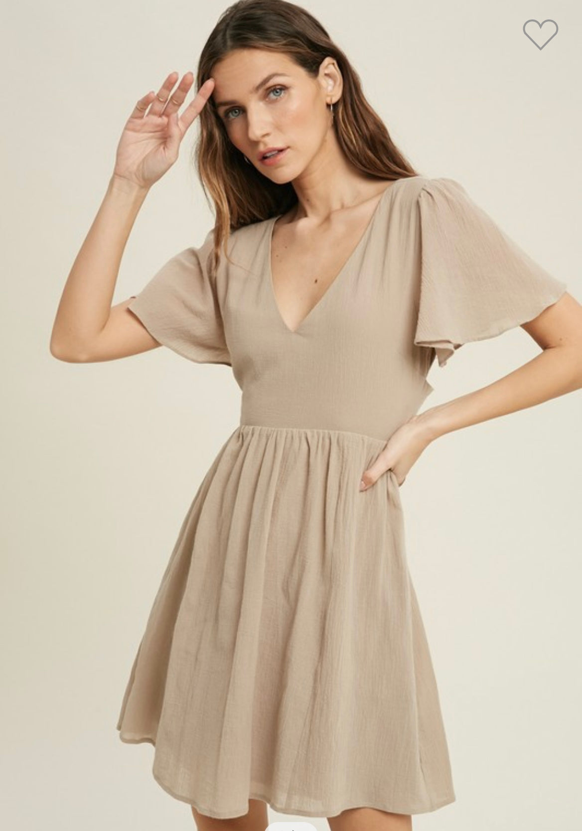 Beige Open Back Dress