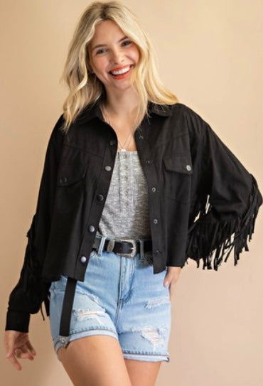 Black Fringe Jacket