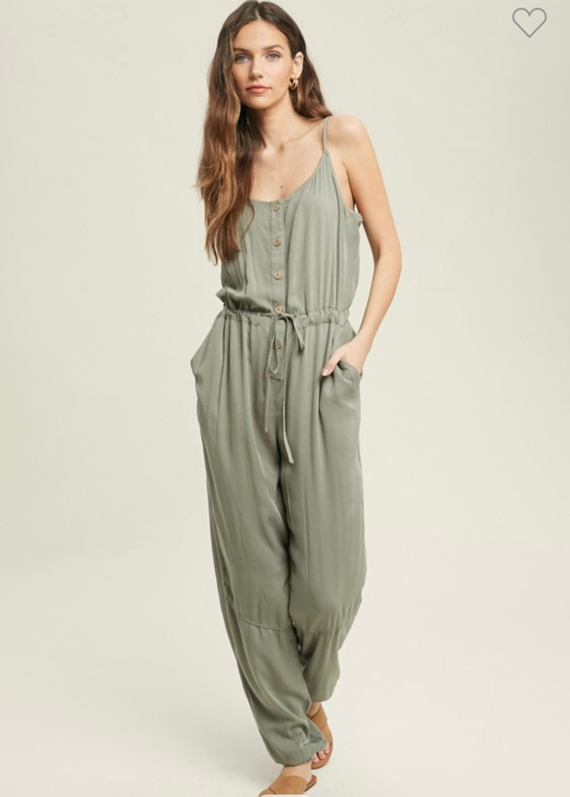 Twill Olive Jumpsuit