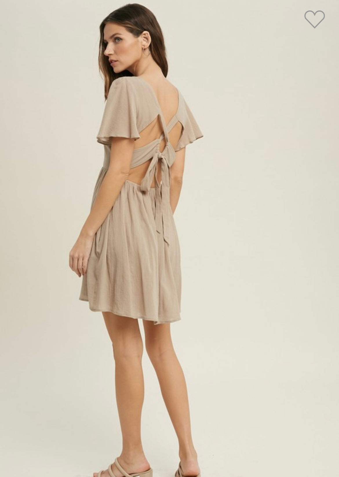 Beige Open Back Dress